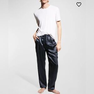 Majestic International M 100% Silk Charmeuse Pajama Pants dotted loungewear